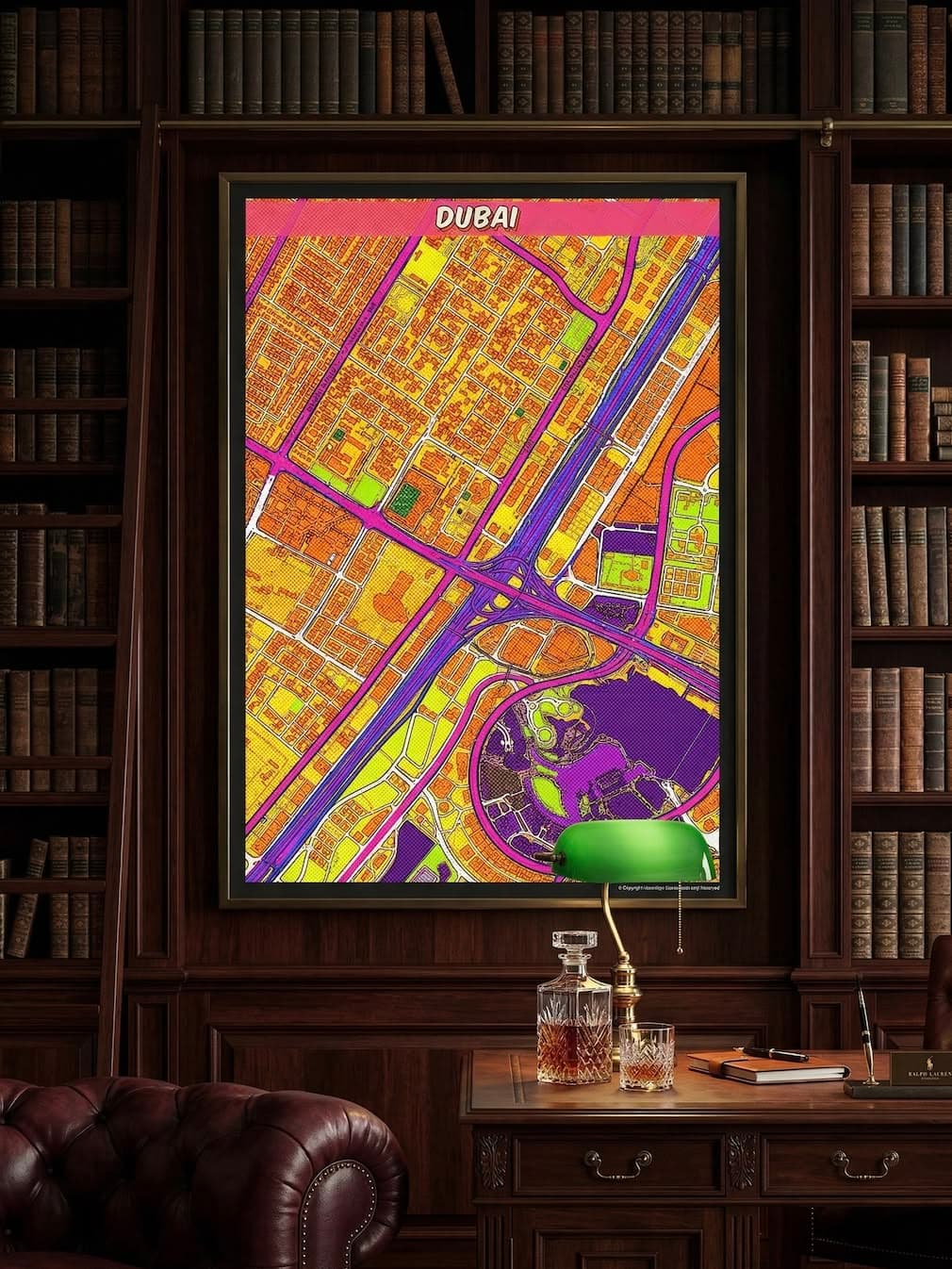 Dubai Pop Art map in Private Study