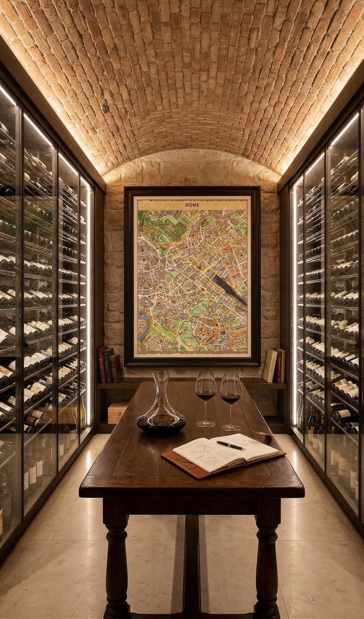 Rome Treasure Map map in Wine Cellar