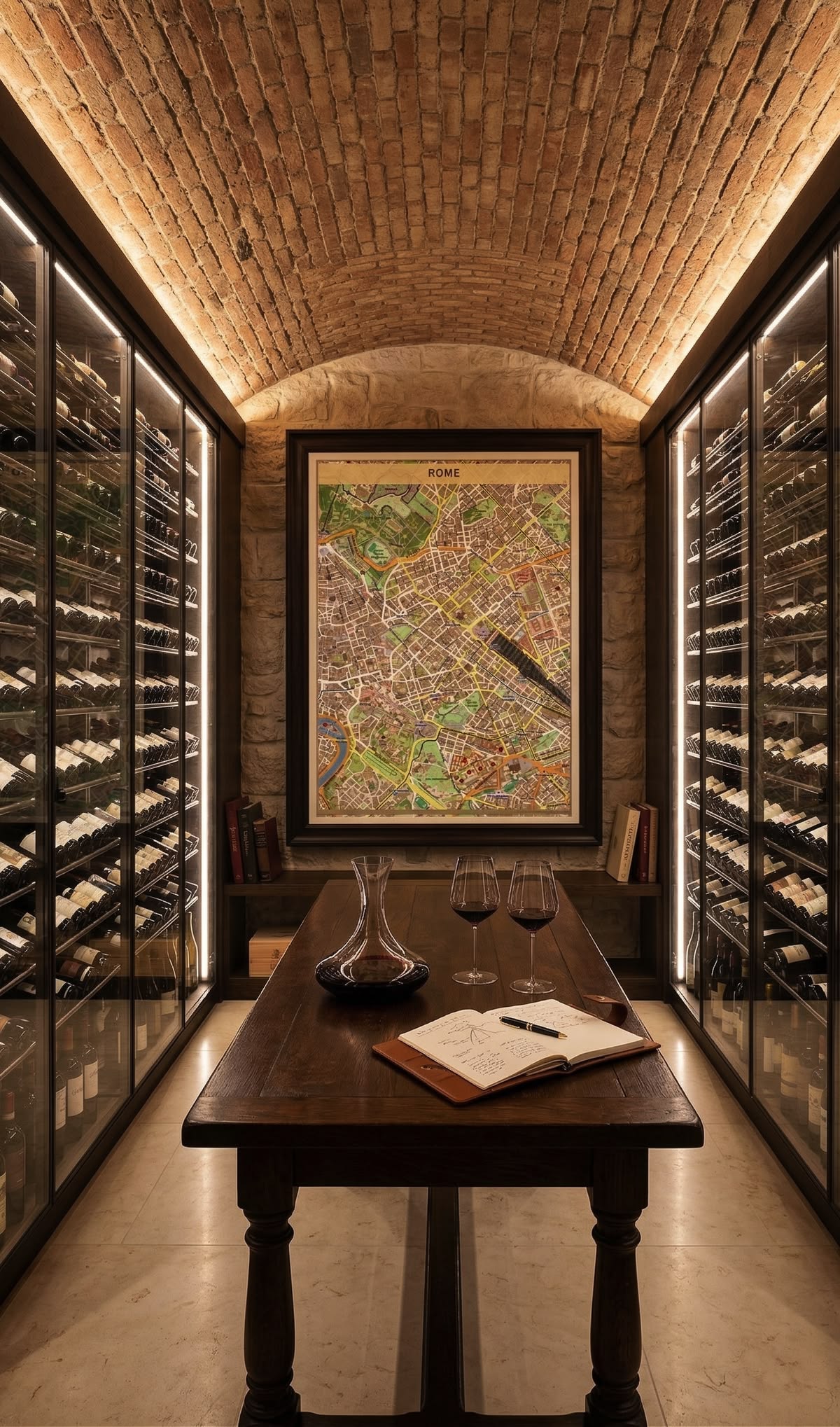 Rome Treasure Map map in Wine Cellar