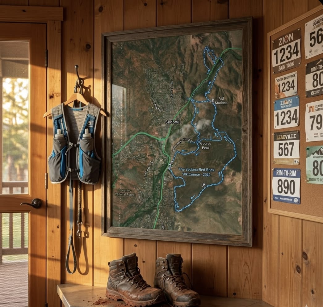 Sedona Trail Map map in Mountain Mudroom